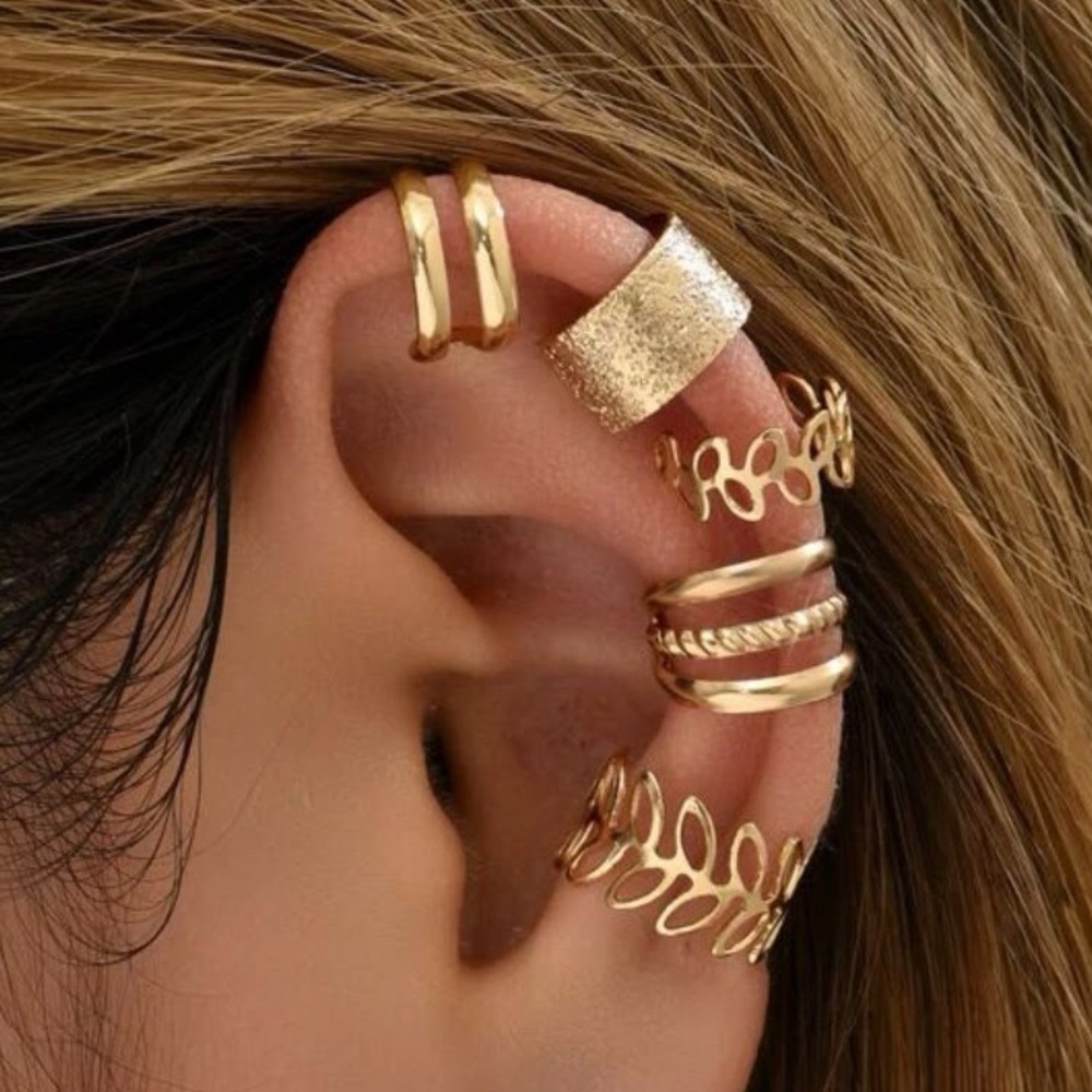 ⚜️𝟯𝟬%𝗢𝗙𝗙 𝗯𝘂𝗻𝗱𝗹𝗲𝘀 𝟯+⚜️ NEW 5 Floral Ear Cuff Earnings Set - Picture 9 of 16